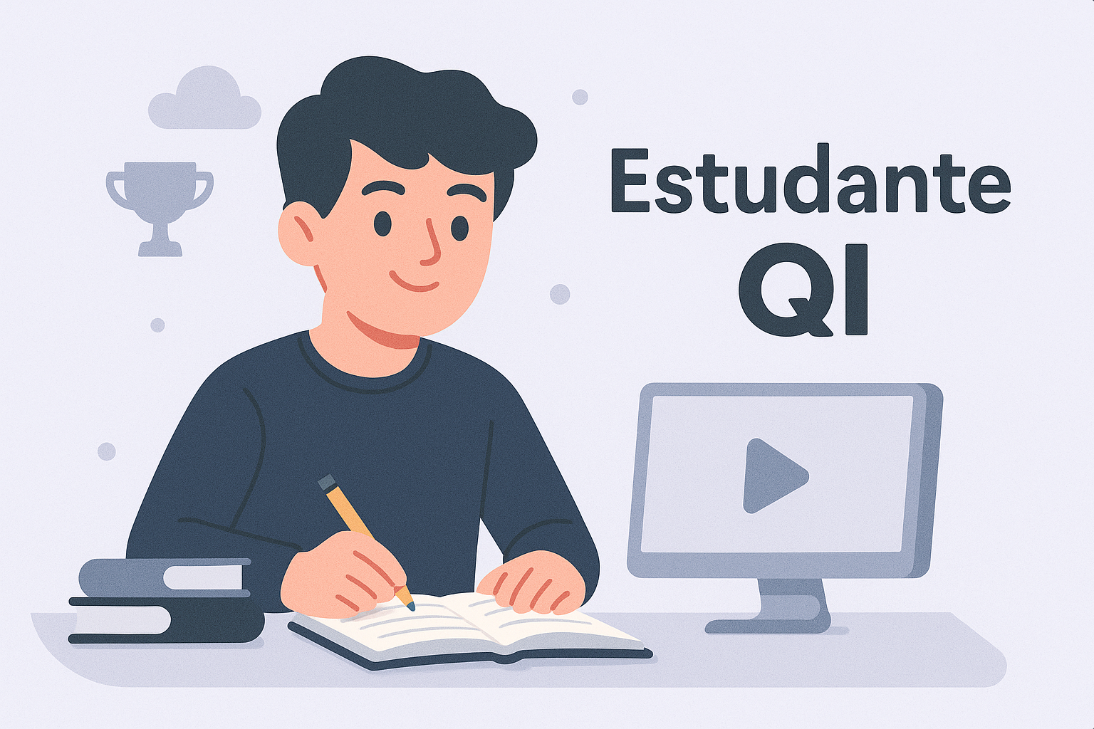 Estudante usando o QI